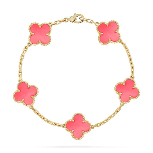 [Topon] CLOVER 5 MOTIFS  PINK MOP BRACELET COLLECTION