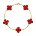 [Topon] CLOVER 5 MOTIF RED CORNELIAN BRACELET COLLECTION