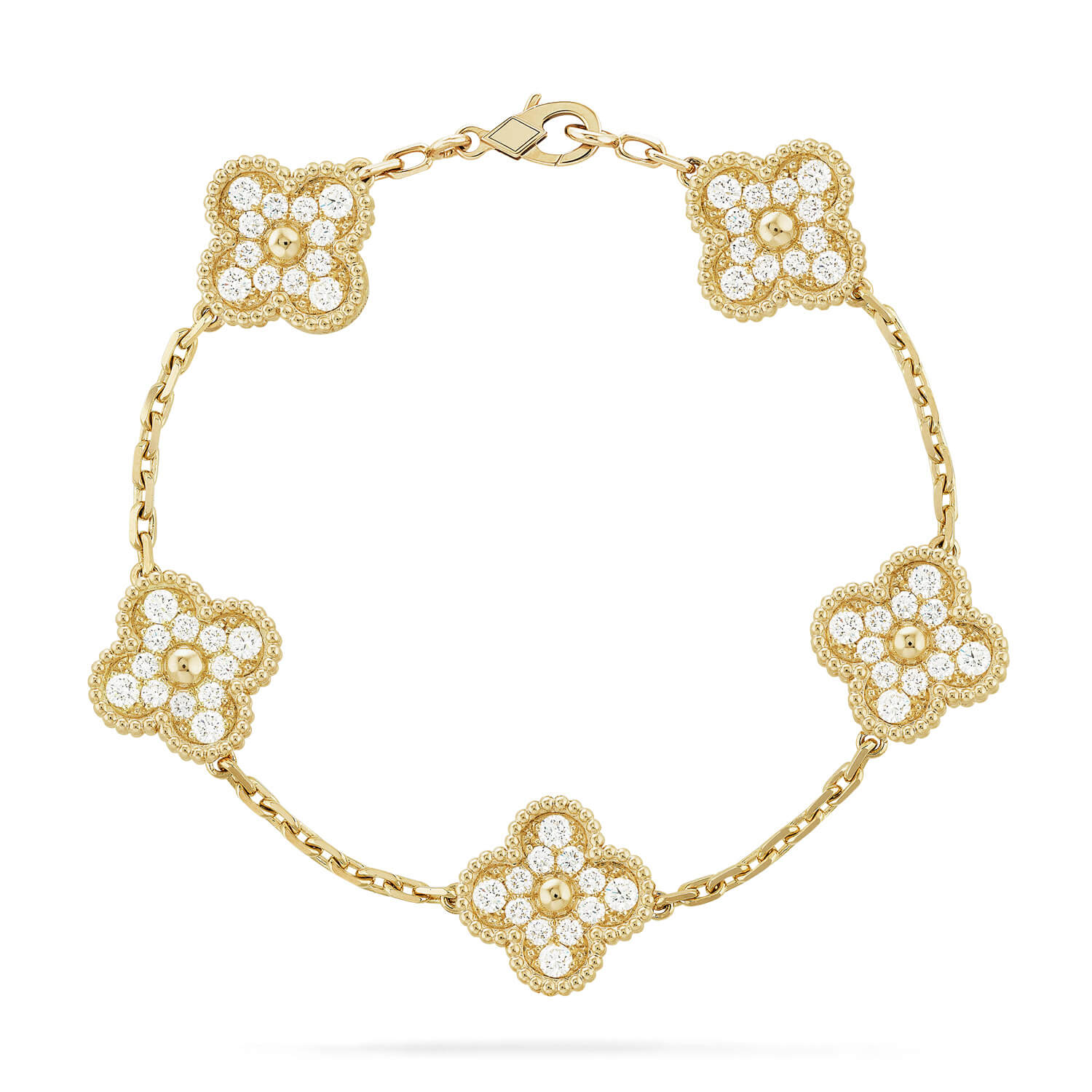 [Topon] CLOVER 5 MOTIF FULL DIAMOND BRACELET COLLECTION
