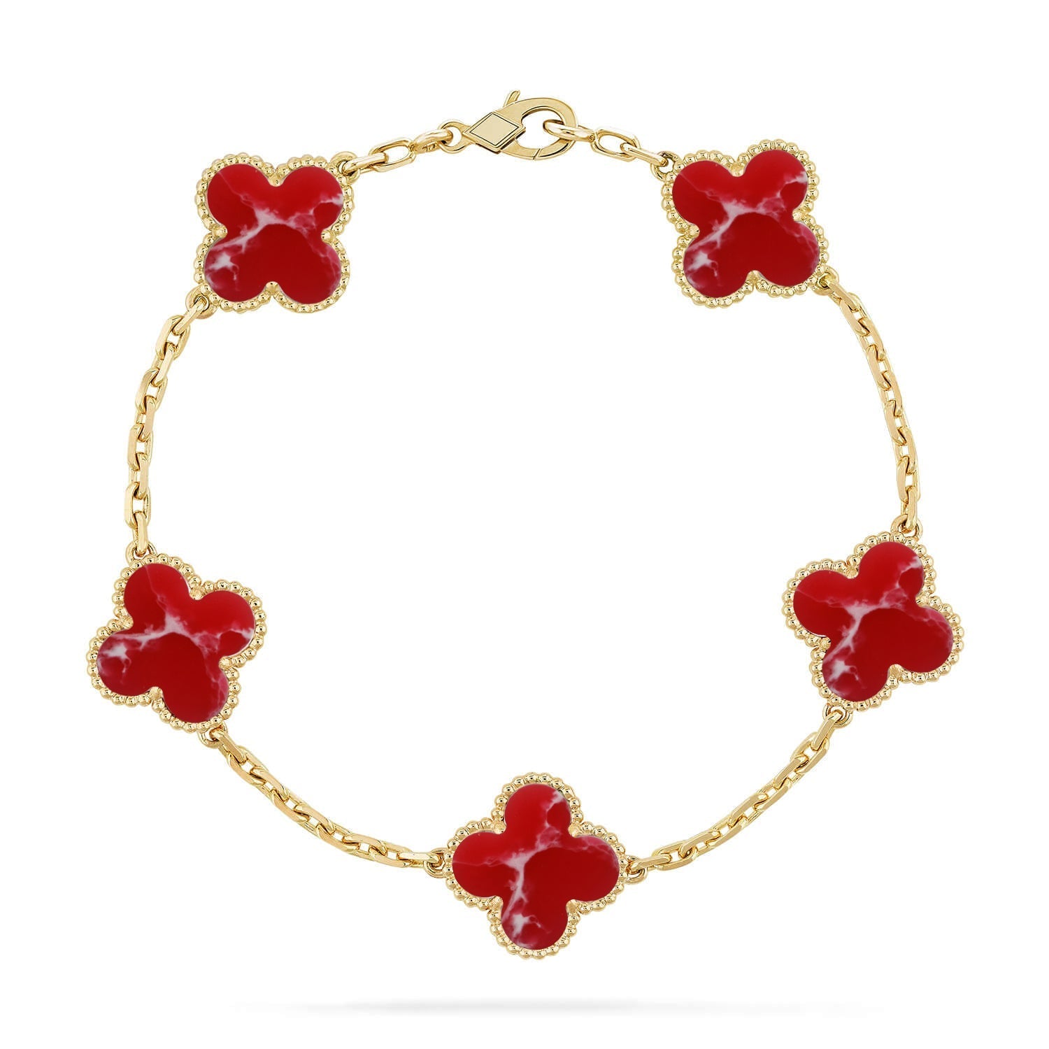[Topon]CLOVER 5 MOTIF RED PATTERN BRACELET COLLECTION