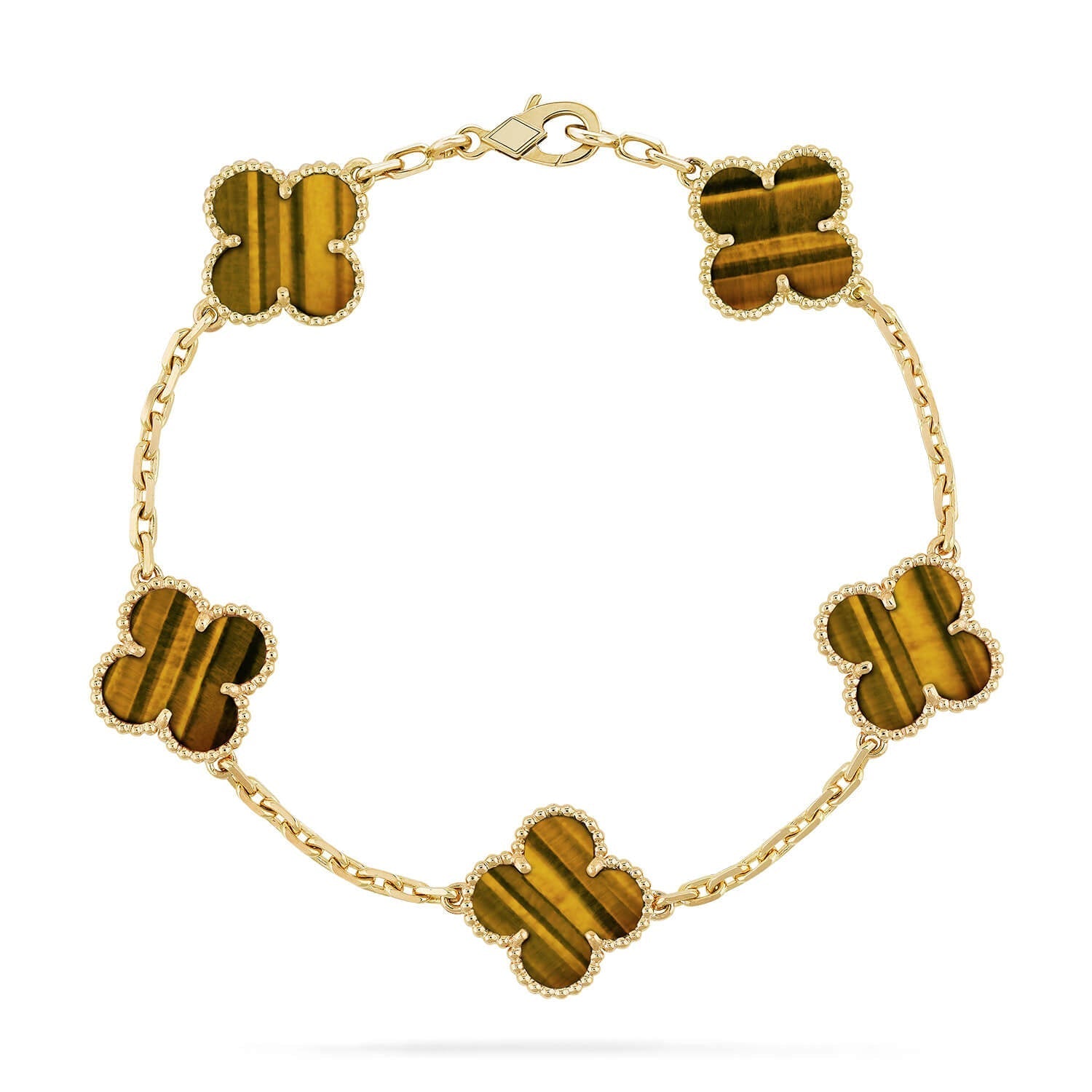 [Topon] CLOVER 5 MOTIFS TIGER EYE BRACELET COLLECTION