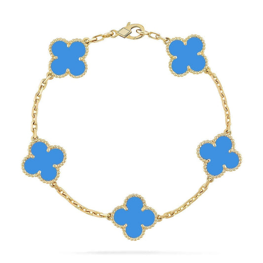 [Topon] CLOVER 5 MOTIF BLUE AGATE BRACELET COLLECTION