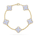 [Topon] CLOVER 5 MOTIF PURPLE CHALCEDONY BRACELET COLLECTION