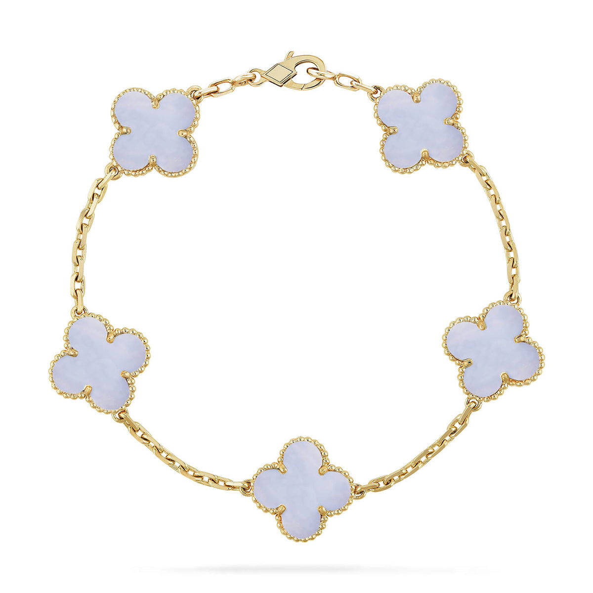 [Topon] CLOVER 5 MOTIF PURPLE CHALCEDONY BRACELET COLLECTION