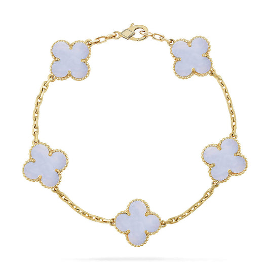 [Topon] CLOVER 5 MOTIF PURPLE CHALCEDONY BRACELET COLLECTION