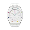 Oak Pop White Steel Silicone Strap
