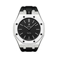 Oak Pop Black Steel Silicone Strap