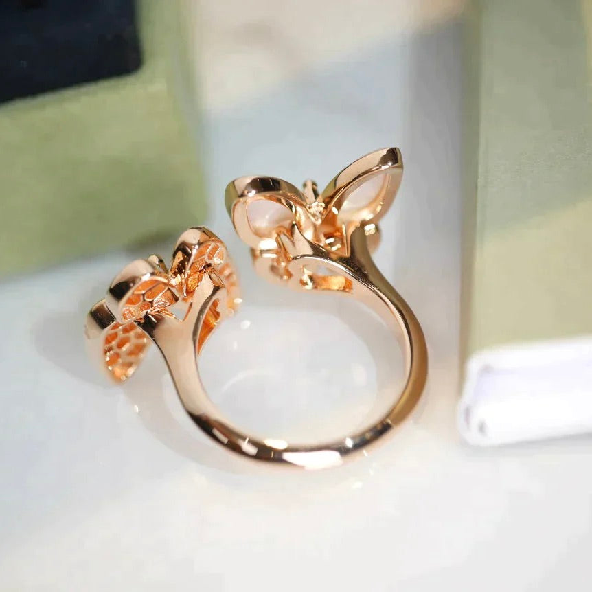 [BIJOUX]TWIN BUTTERFLY DIAMOND MOP RING