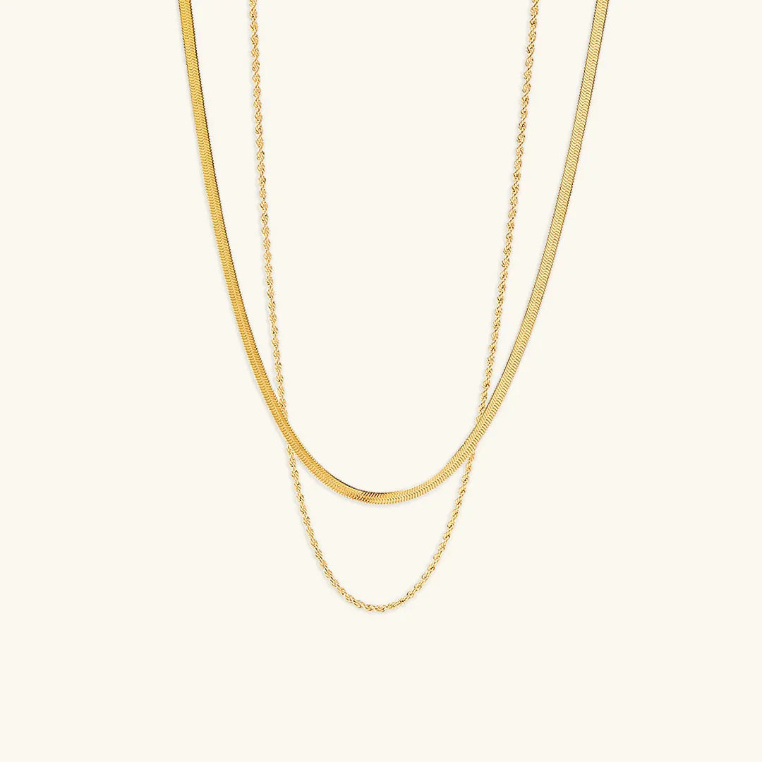 [Topon]Hailey Layered Gold Chain Necklace