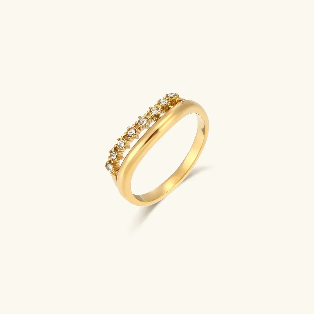 [Topon]Adeline Diamond Simulant Gold Ring