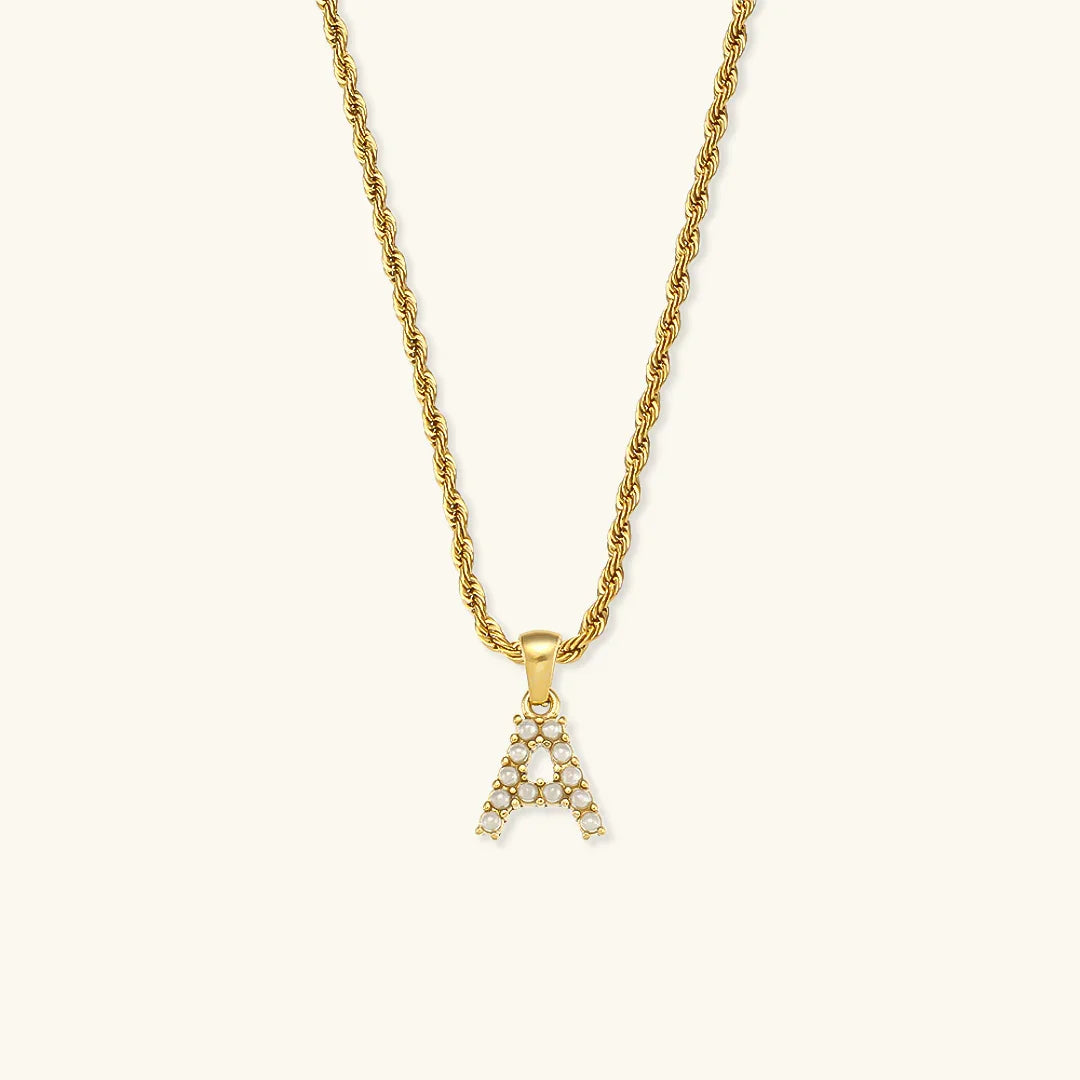 [Topon]Elodie Initial Letter Pearl Necklace