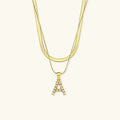 [Topon]Fiona Layered Gold Initial Letter Necklace