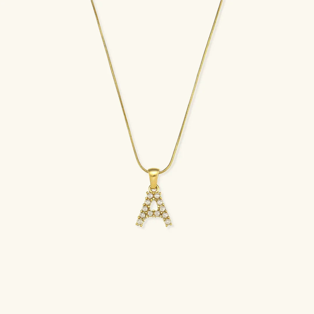 [Topon]Augustine Initial Letter Pearl Necklace