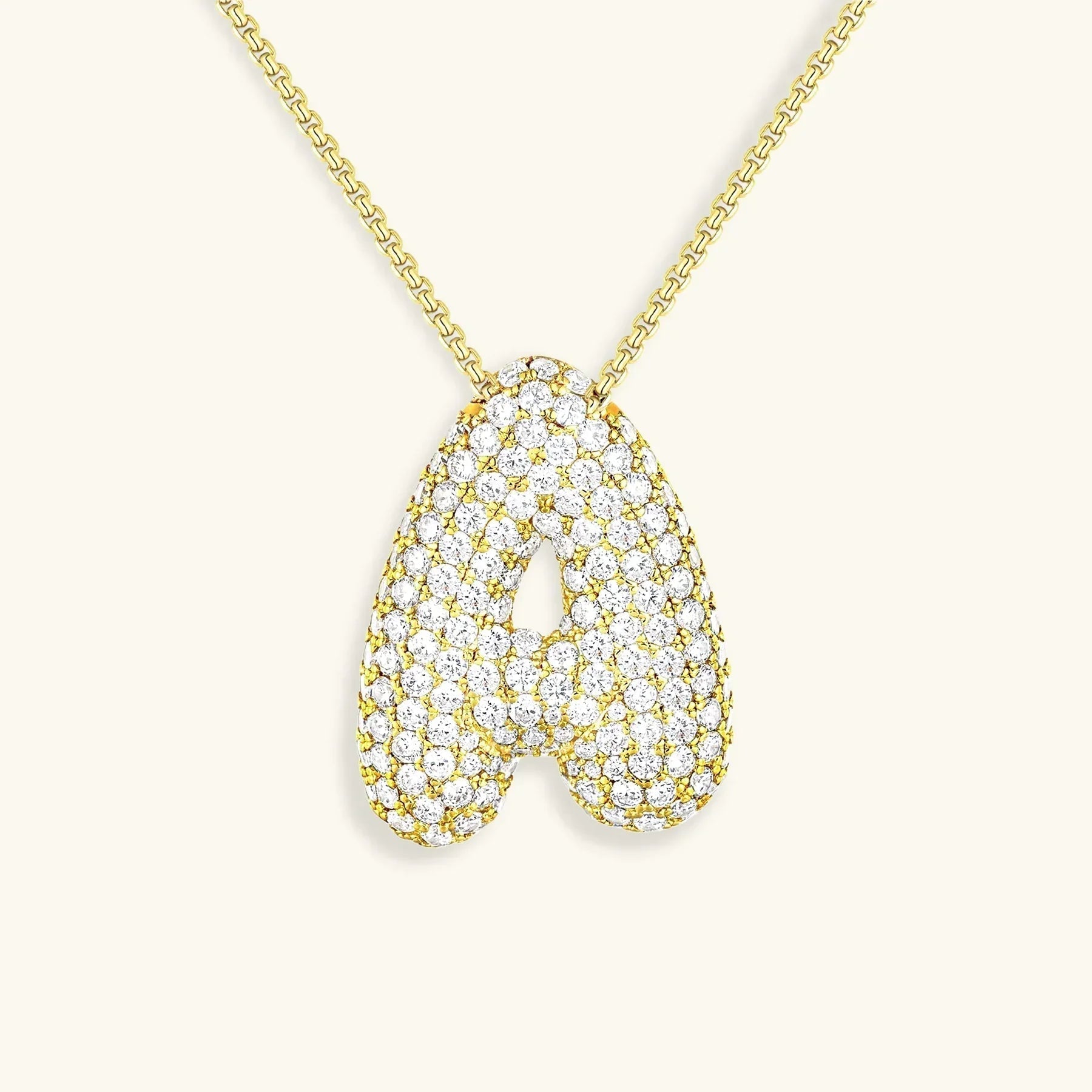 [Topon]Bubble Initial Diamond Necklace