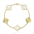 [BIJOUX]CLOVER BRACELET 5 MOTIF WHITE MOP PINK GOLD
