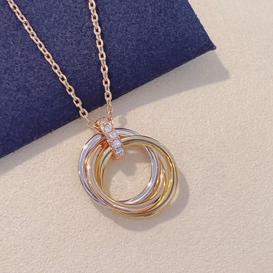 [BIJOUX]TRINITY NECKLACE GOLD  DIAMONDS