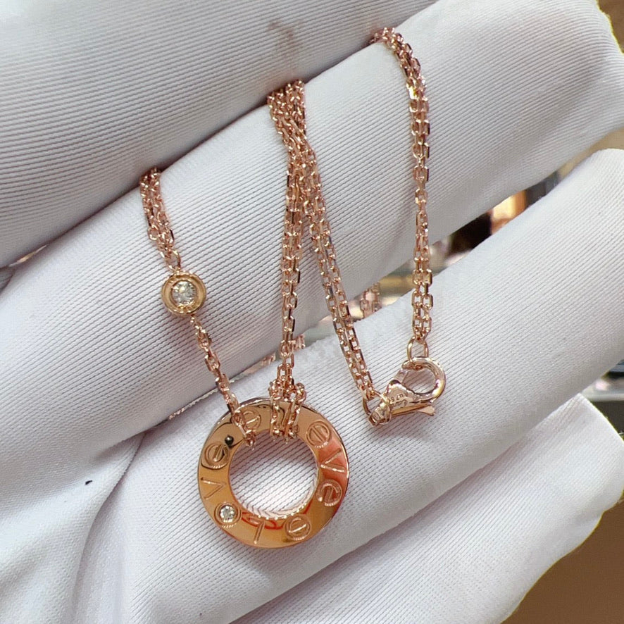 [BIJOUX]LOVE NECKLACE 16MM 2 DIAMONDS