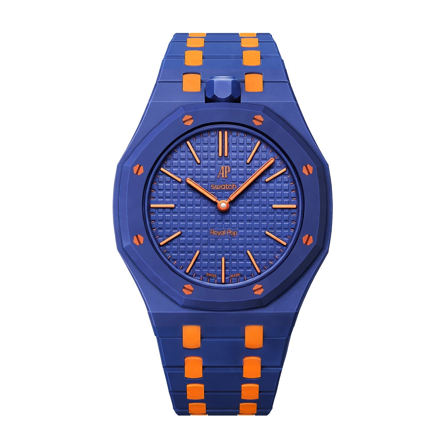 Oak Pop Exclusive Dark Blue And Orange Bioceramic Strap