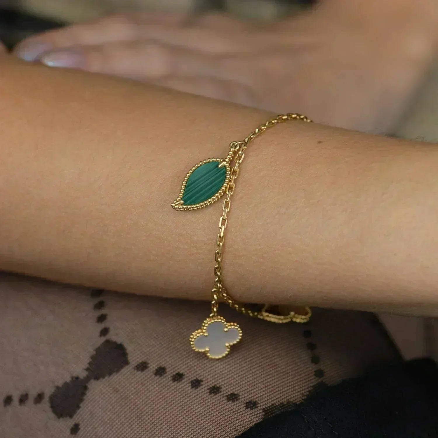 [BIJOUX]LUCKY SPRING 5 MOTIF GOLD BRACELET