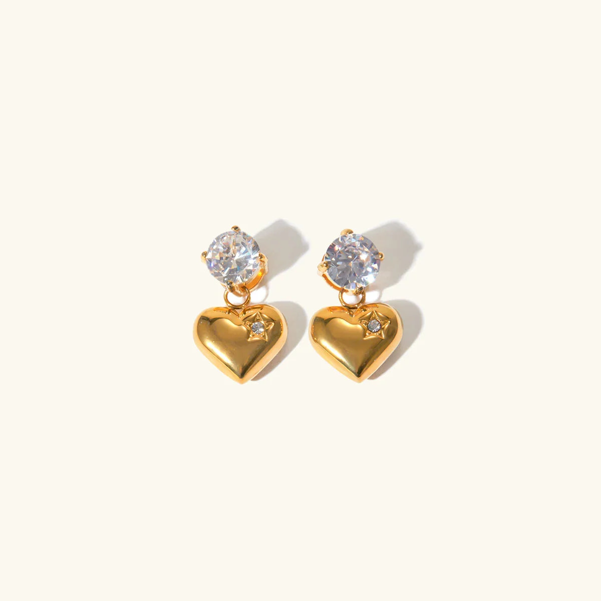 [Topon]Emmeline Heart Gold Earrings