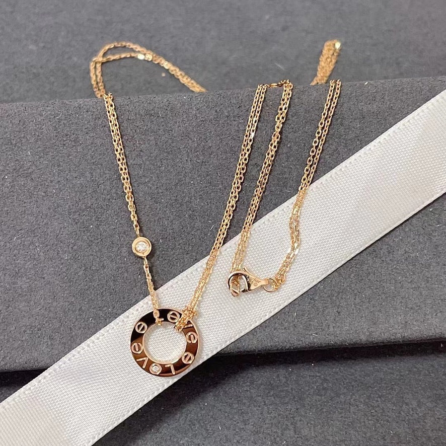[BIJOUX]LOVE NECKLACE 16MM 2 DIAMONDS