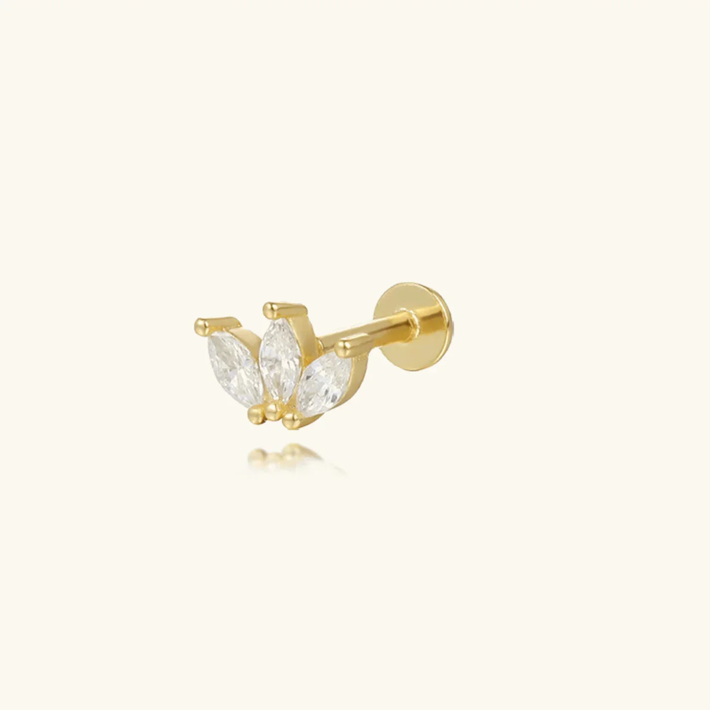 [Topon]Trio Flat Back Diamond Stud