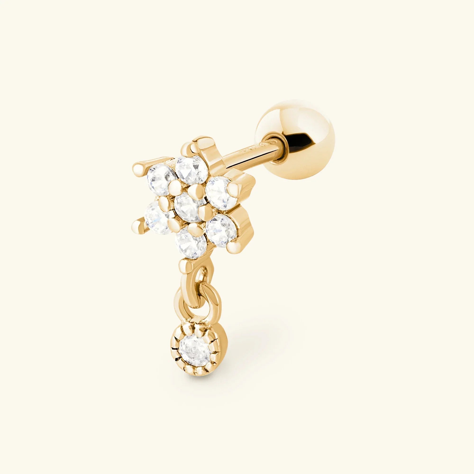 [Topon]Roxanne Round Back Diamond Stud