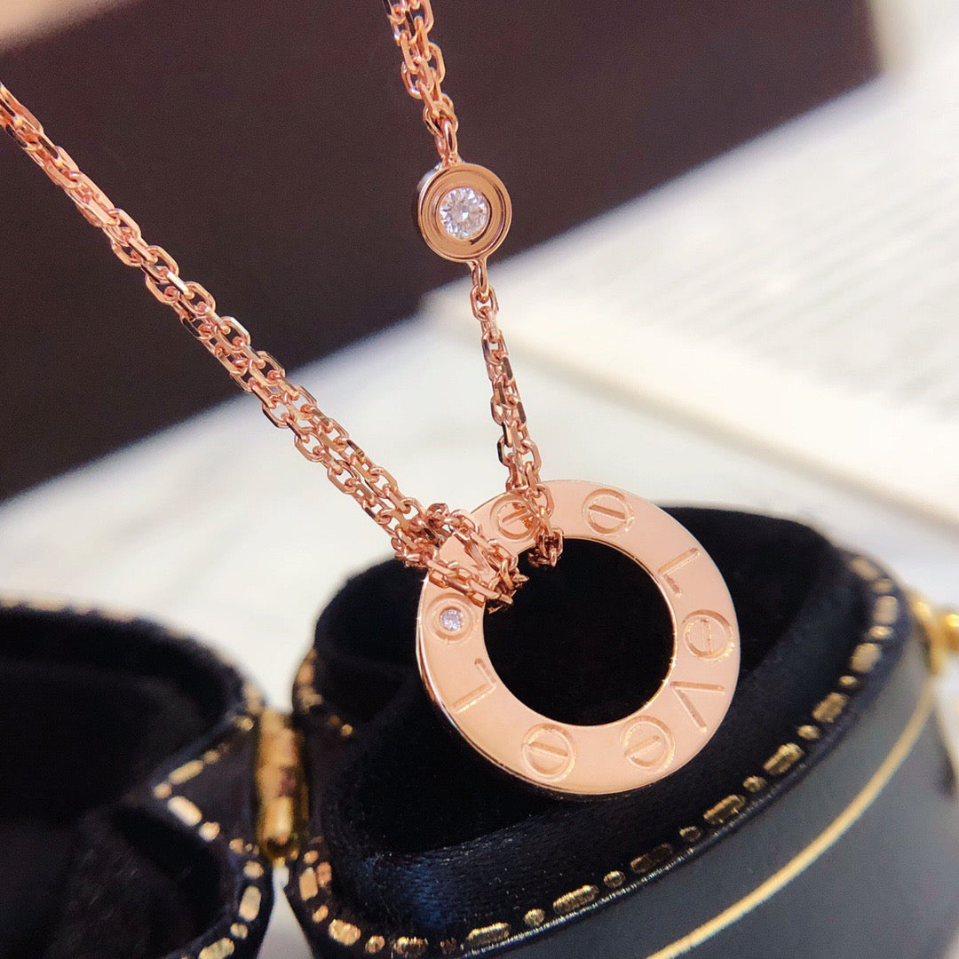 [BIJOUX]LOVE NECKLACE 16MM 2 DIAMONDS