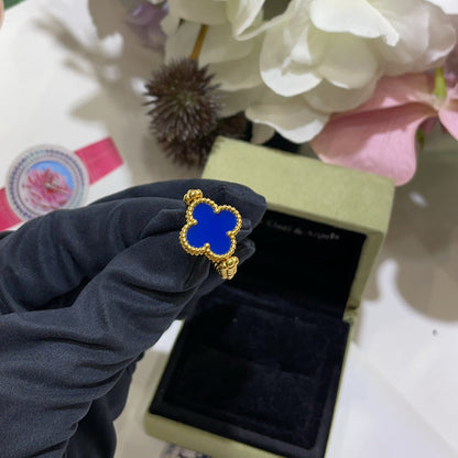 [BIJOUX]CLOVER RIVERSIBLE BLUE AGATE RING