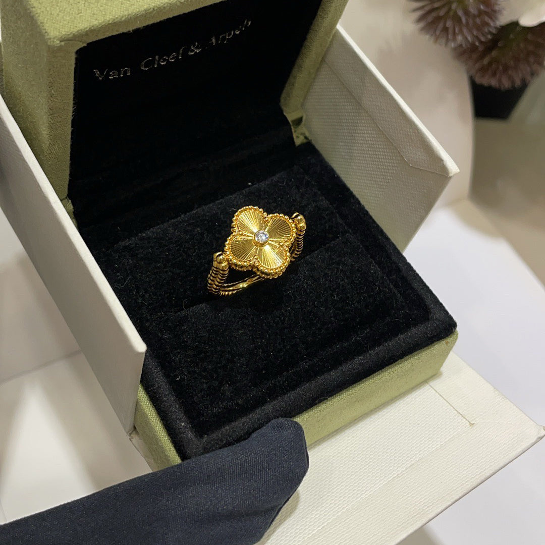 [BIJOUX]CLOVER RIVERSIBLE BLUE AGATE RING