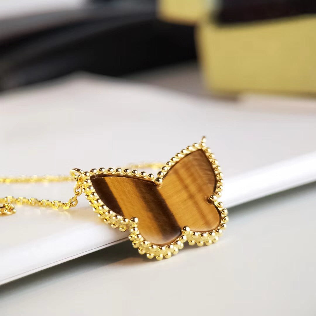 [BIJOUX]TIGER__ EYE BUTTERFLY NECKLACE