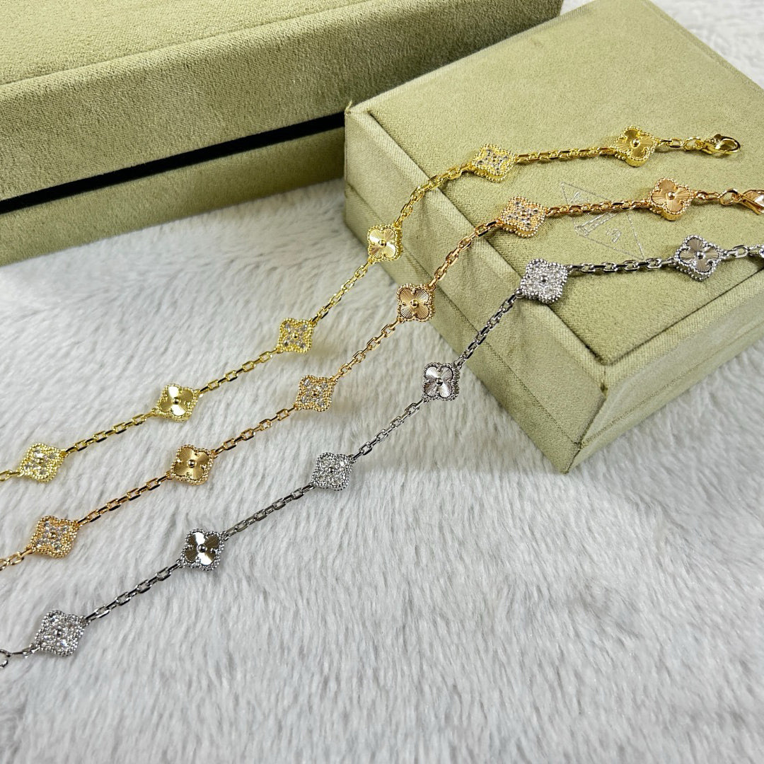 [BIJOUX]CLOVER 6 MOTIF DIAMOND LASER BRACELET