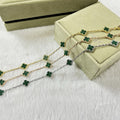 [BIJOUX]CLOVER 6 MOTIF MALACHITE BRACELET