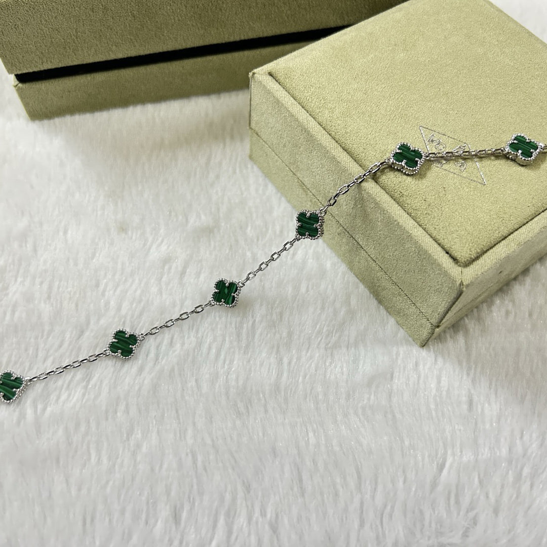 [BIJOUX]CLOVER 6 MOTIF MALACHITE BRACELET