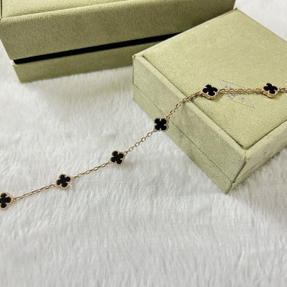 [BIJOUX]CLOVER 6 MOTIF  ONYXS BRACELET