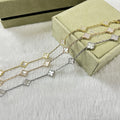 [BIJOUX]BRACELET CLOVER 6 MOTIFS NACRE BLANCHE