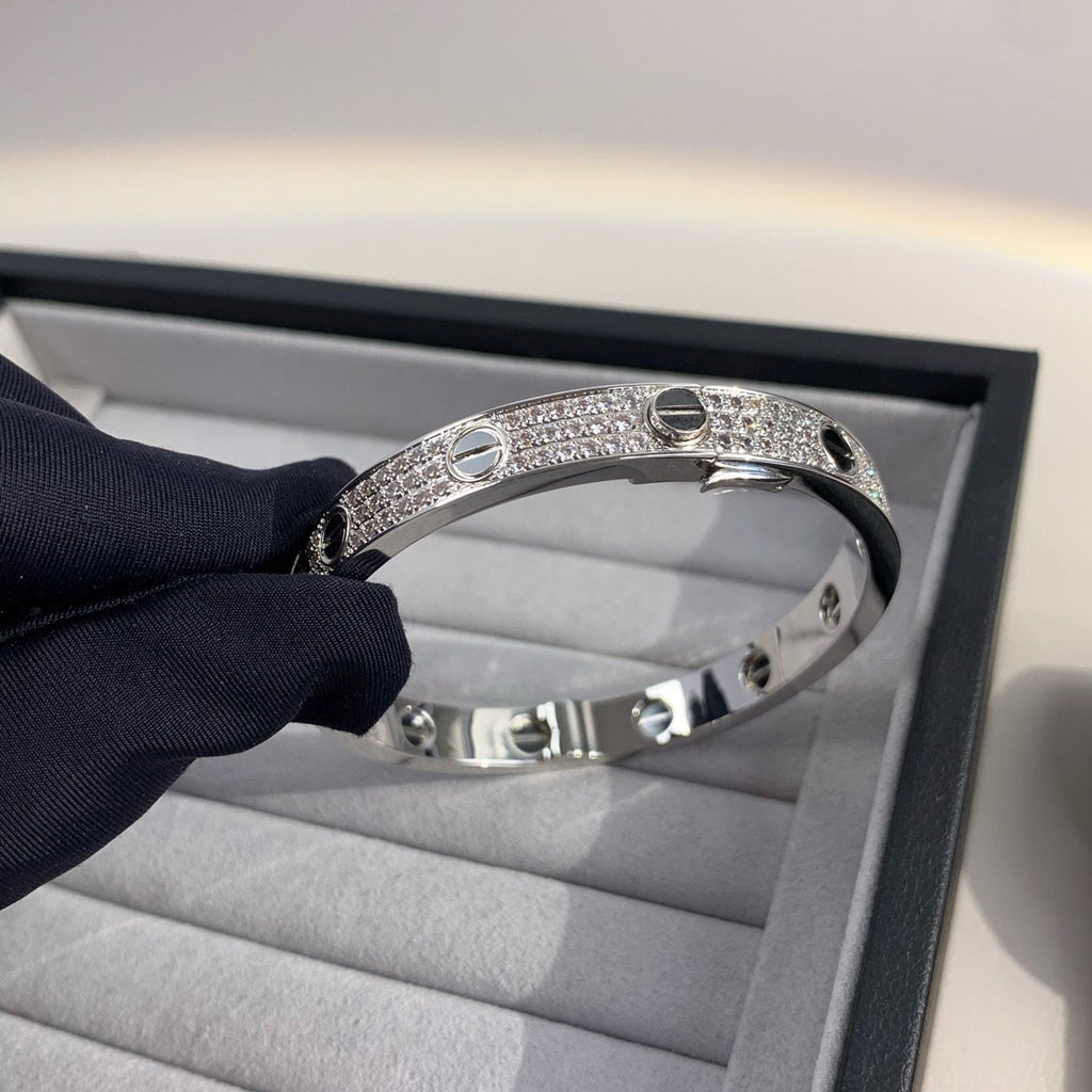 [BIJOUX]LOVE BRACELET 6.1MM DIAMOND-PAVED CERAMIC