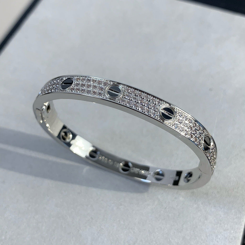 [BIJOUX]LOVE BRACELET 6.1MM DIAMOND-PAVED CERAMIC