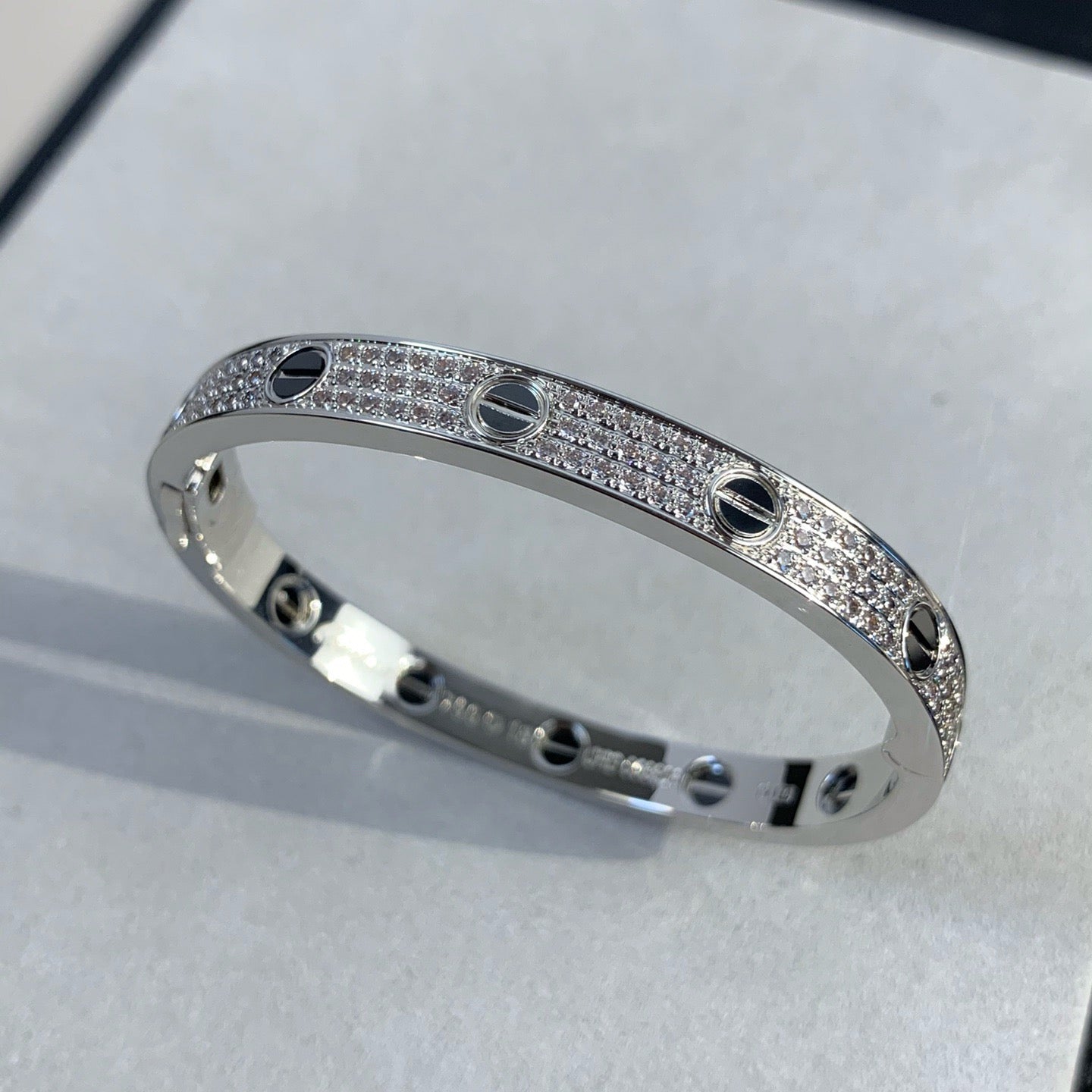 [BIJOUX]LOVE BRACELET 6.1MM DIAMOND-PAVED CERAMIC