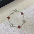 [Topon]CLOVER 6 MOTIF RED AGATE LASER BRACELET