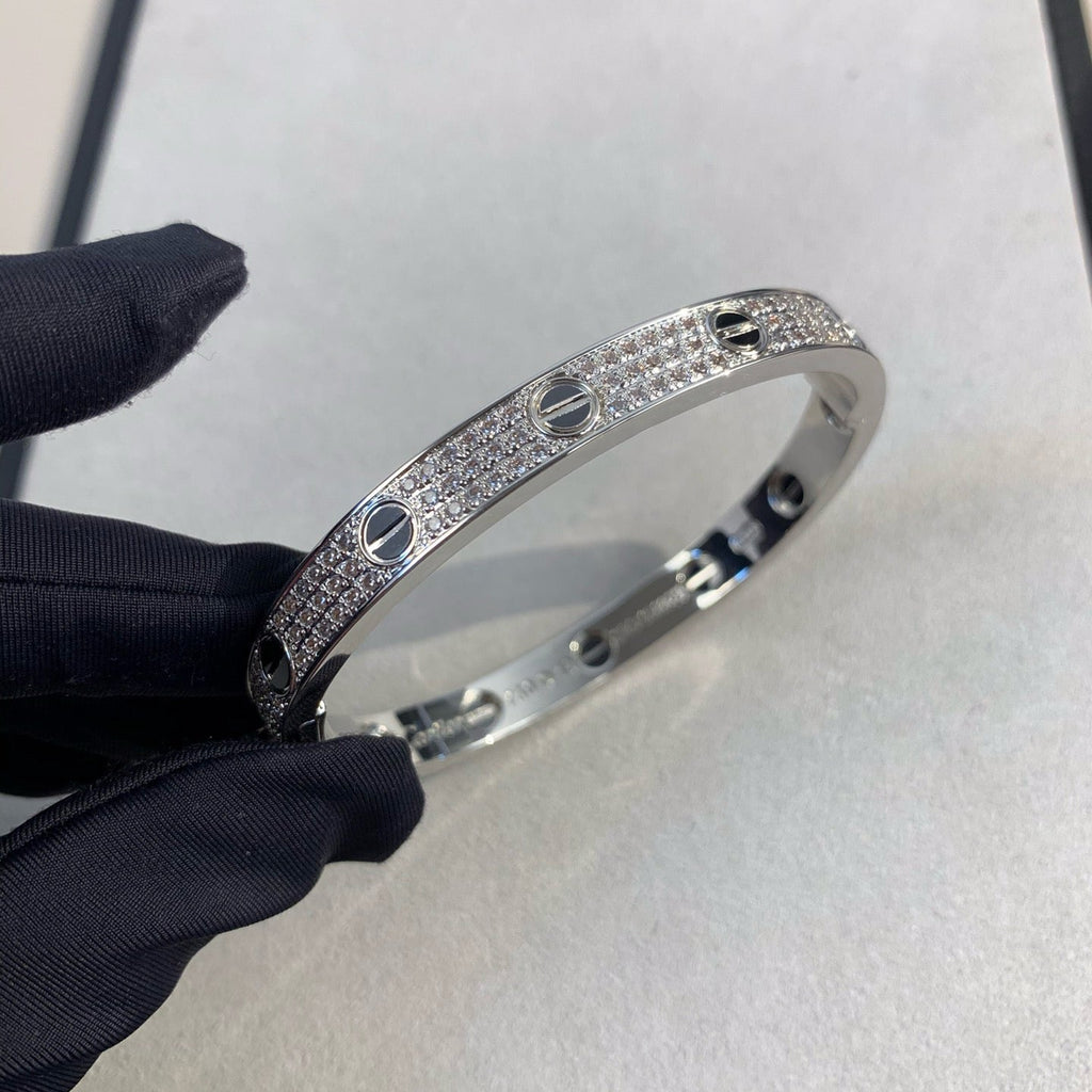 [BIJOUX]LOVE BRACELET 6.1MM DIAMOND-PAVED CERAMIC
