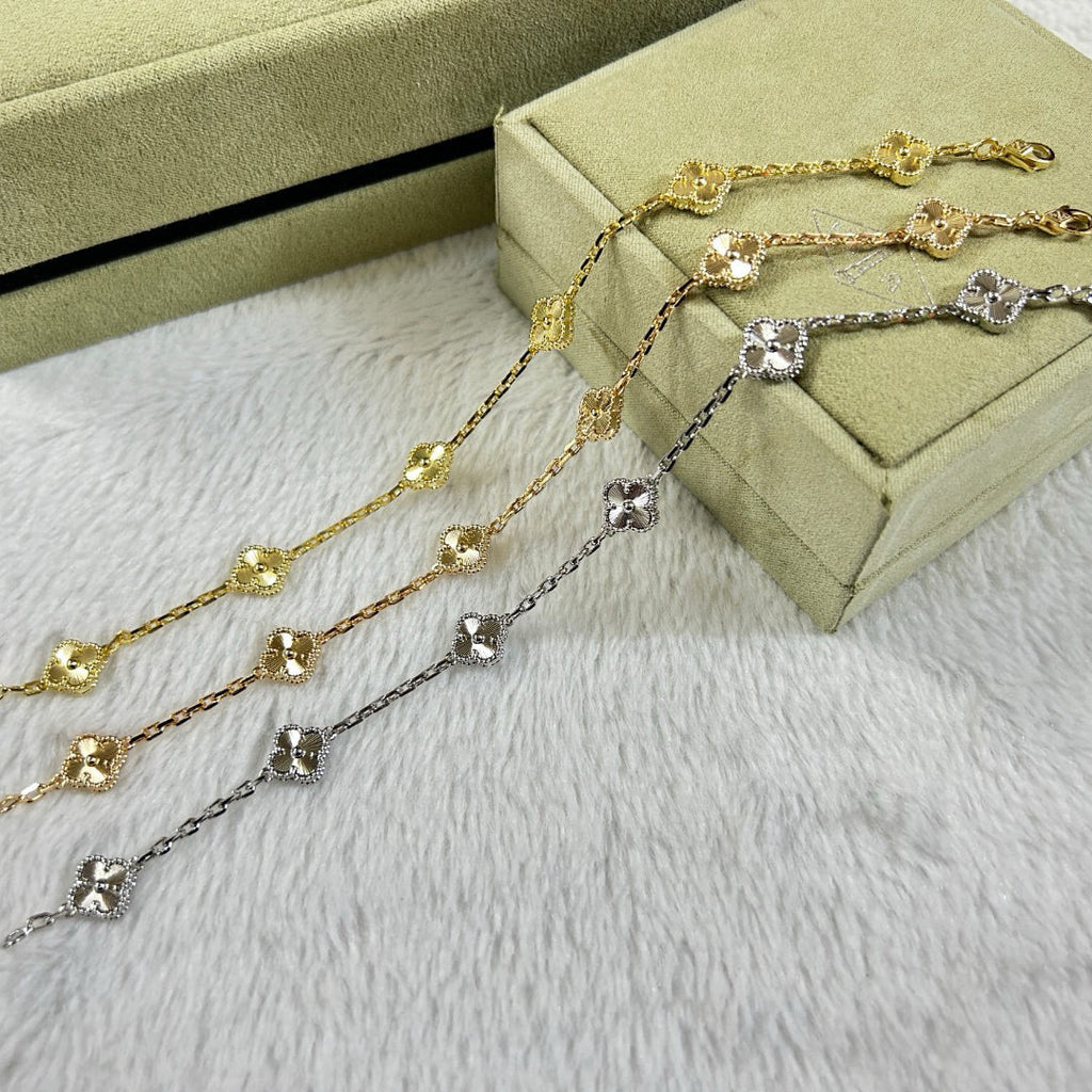 [BIJOUX]CLOVER 6 MOTIF DIAMOND BRACELET