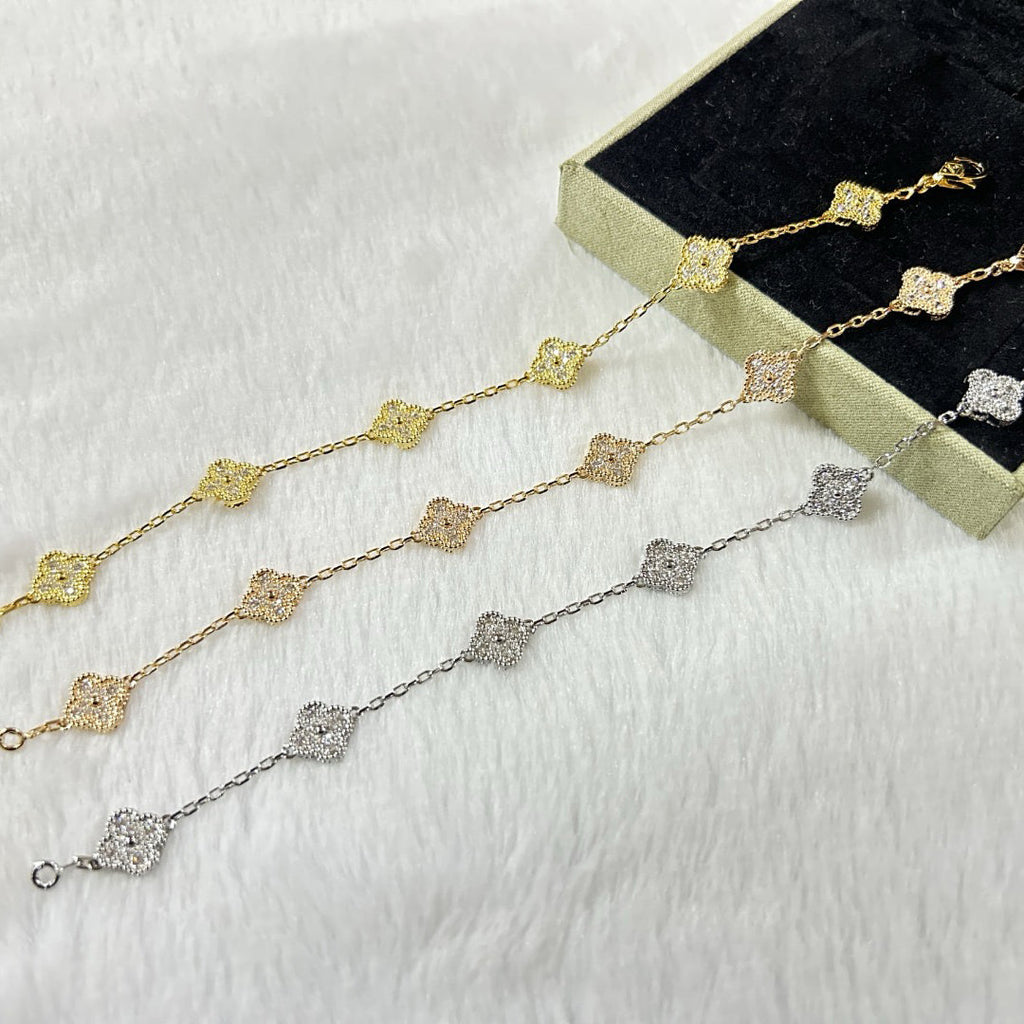 [Topon]CLOVER 6 MOTIF DIAMOND BRACELET