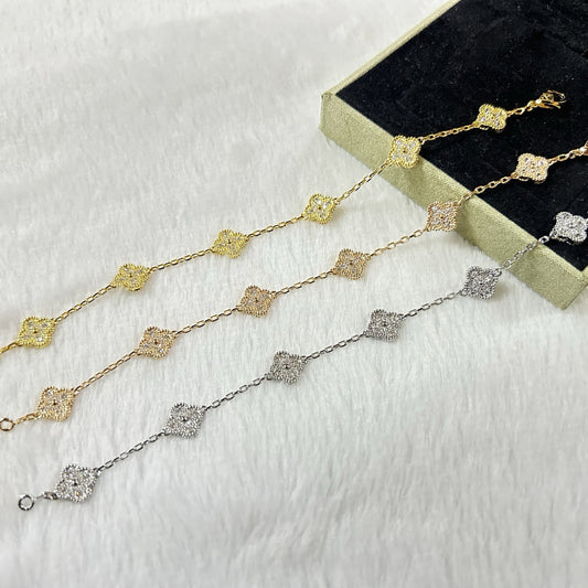 [Topon]CLOVER 6 MOTIF DIAMOND BRACELET