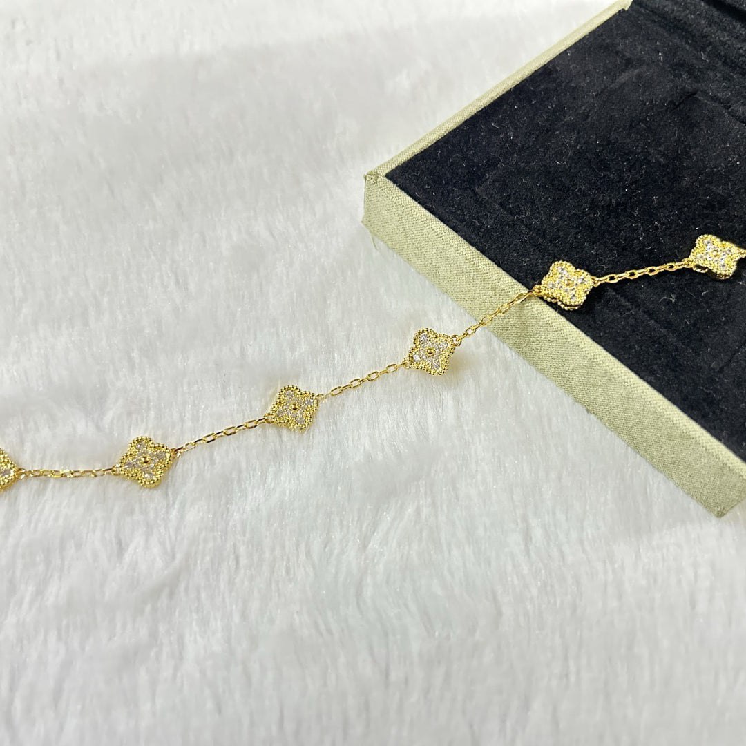 [BIJOUX]CLOVER 6 MOTIF DIAMOND BRACELET