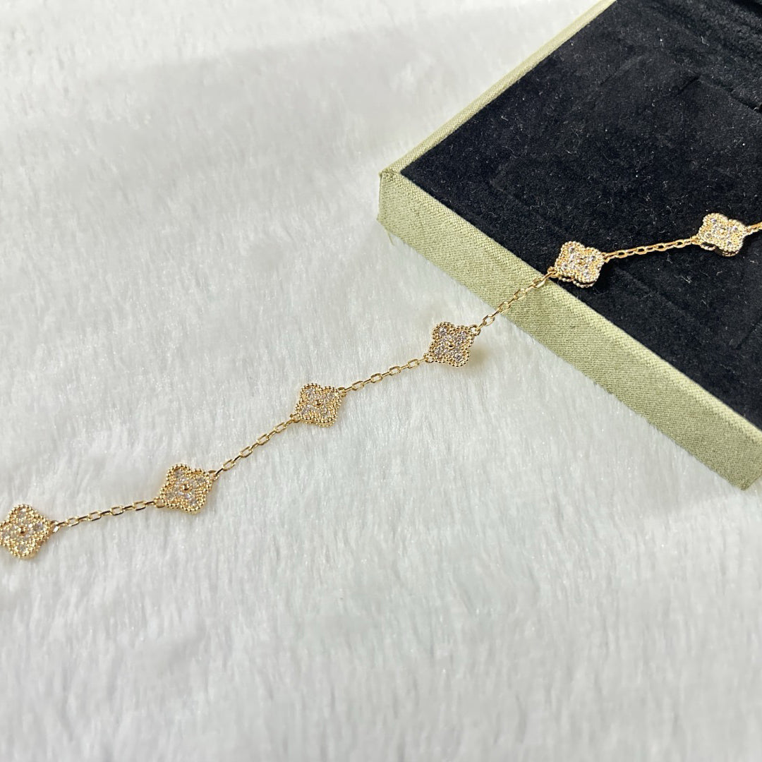 [BIJOUX]CLOVER 6 MOTIF DIAMOND BRACELET