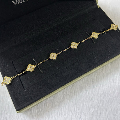 [BIJOUX]CLOVER 6 MOTIF DIAMOND BRACELET