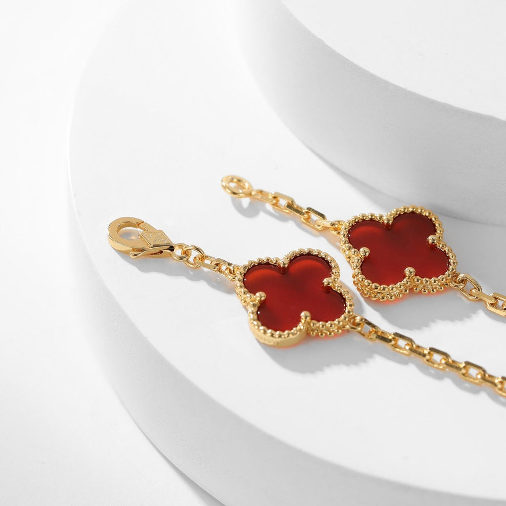 [BIJOUX] COLLIER TRÈFLE 10 MOTIFS CORNALINE