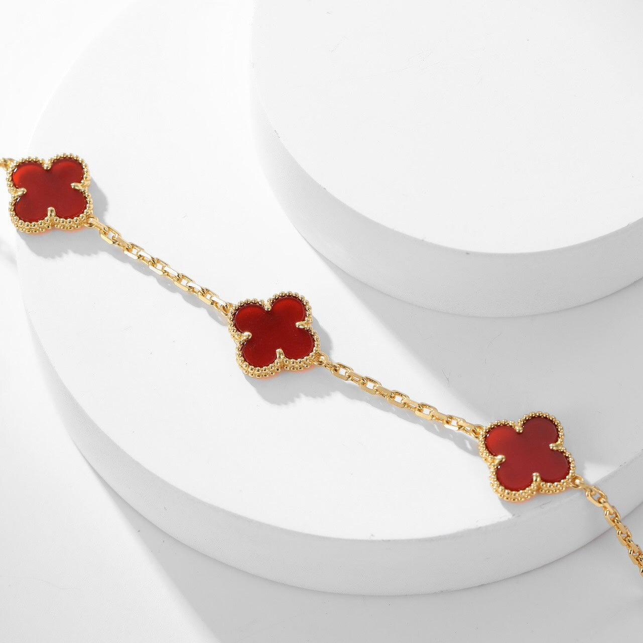 [BIJOUX] COLLIER TRÈFLE 10 MOTIFS CORNALINE