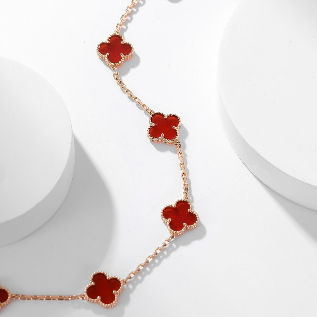 [BIJOUX] COLLIER TRÈFLE 10 MOTIFS CORNALINE
